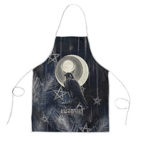Khonsu Apron Ancient Egyptian Dark Feather Pattern, Moonlit Raven Symbol, and Eye Lotus - Wonder Print Shop