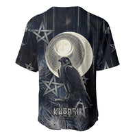 Khonsu Baseball Jersey Ancient Egyptian Dark Feather Pattern, Moonlit Raven Symbol, and Eye Lotus - Wonder Print Shop