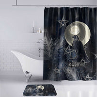 Khonsu Bathroom Set Ancient Egyptian Dark Feather Pattern, Moonlit Raven Symbol, and Eye Lotus - Wonder Print Shop