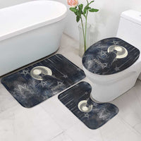Khonsu Bathroom Set Ancient Egyptian Dark Feather Pattern, Moonlit Raven Symbol, and Eye Lotus - Wonder Print Shop