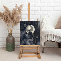 Khonsu Canvas Wall Art Ancient Egyptian Dark Feather Pattern, Moonlit Raven Symbol, and Eye Lotus - Wonder Print Shop