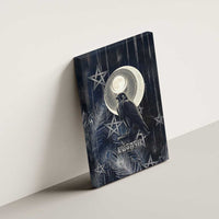 Khonsu Canvas Wall Art Ancient Egyptian Dark Feather Pattern, Moonlit Raven Symbol, and Eye Lotus - Wonder Print Shop