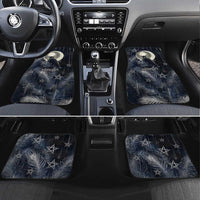 Khonsu Car Mats Ancient Egyptian Dark Feather Pattern, Moonlit Raven Symbol, and Eye Lotus - Wonder Print Shop