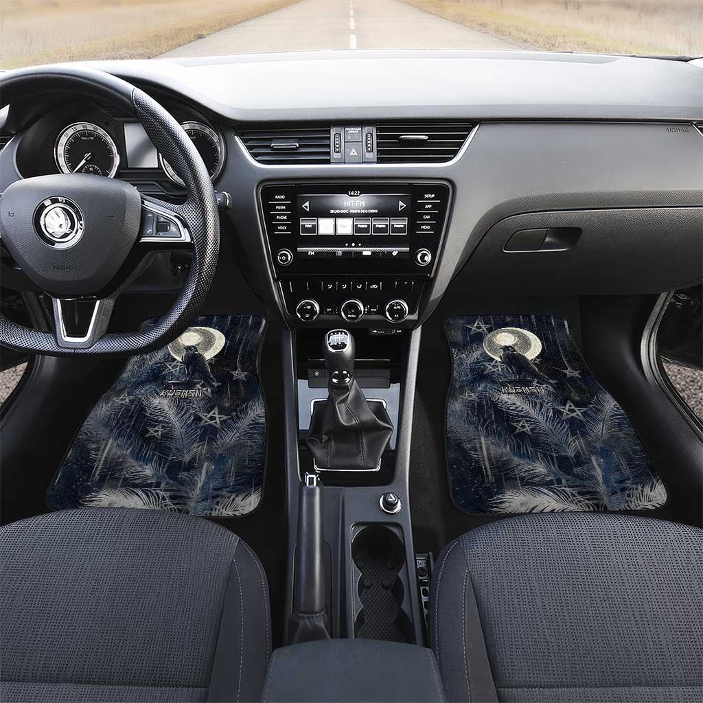 Khonsu Car Mats Ancient Egyptian Dark Feather Pattern, Moonlit Raven Symbol, and Eye Lotus - Wonder Print Shop