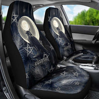 Khonsu Car Seat Cover Ancient Egyptian Dark Feather Pattern, Moonlit Raven Symbol, and Eye Lotus - Wonder Print Shop