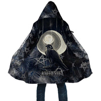 Khonsu Cloak Ancient Egyptian Dark Feather Pattern, Moonlit Raven Symbol, and Eye Lotus - Wonder Print Shop