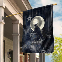 Khonsu Garden Flag Ancient Egyptian Dark Feather Pattern, Moonlit Raven Symbol, and Eye Lotus - Wonder Print Shop