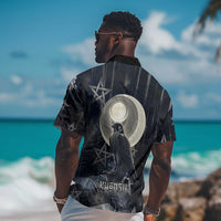 Khonsu Hawaiian Shirt Ancient Egyptian Dark Feather Pattern, Moonlit Raven Symbol, and Eye Lotus - Wonder Print Shop