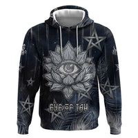 Khonsu Hoodie Ancient Egyptian Dark Feather Pattern, Moonlit Raven Symbol, and Eye Lotus - Wonder Print Shop