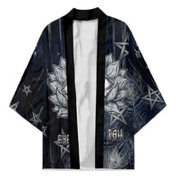 Khonsu Kimono Ancient Egyptian Dark Feather Pattern, Moonlit Raven Symbol, and Eye Lotus - Wonder Print Shop