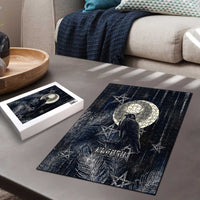 Khonsu Puzzle Ancient Egyptian Dark Feather Pattern, Moonlit Raven Symbol, and Eye Lotus - Wonder Print Shop