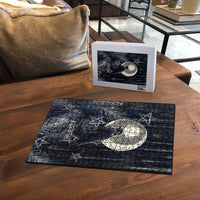 Khonsu Puzzle Ancient Egyptian Dark Feather Pattern, Moonlit Raven Symbol, and Eye Lotus - Wonder Print Shop