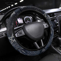 Khonsu Steering Wheel Cover Ancient Egyptian Dark Feather Pattern, Moonlit Raven Symbol, and Eye Lotus - Wonder Print Shop