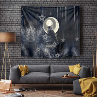 Khonsu Tapestry Ancient Egyptian Dark Feather Pattern, Moonlit Raven Symbol, and Eye Lotus - Wonder Print Shop