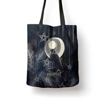 Khonsu Tote Bag Ancient Egyptian Dark Feather Pattern, Moonlit Raven Symbol, and Eye Lotus - Wonder Print Shop