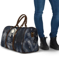 Khonsu Travel Bag Ancient Egyptian Dark Feather Pattern, Moonlit Raven Symbol, and Eye Lotus - Wonder Print Shop