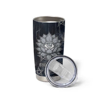 Khonsu Tumbler Cup Ancient Egyptian Dark Feather Pattern, Moonlit Raven Symbol, and Eye Lotus - Wonder Print Shop