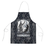 Khonsu Ancient Egyptian Apron with Dark Celtic Knot Pattern, Baboon Guardian Symbol, and Moon Healer Motif - Wonder Print Shop