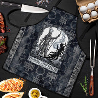 Khonsu Ancient Egyptian Apron with Dark Celtic Knot Pattern, Baboon Guardian Symbol, and Moon Healer Motif - Wonder Print Shop