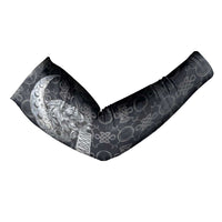 Khonsu Ancient Egyptian Arm Sleeves with Dark Celtic Knot Pattern, Baboon Guardian Symbol, and Moon Healer Motif - Wonder Print Shop