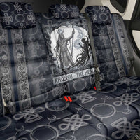 Khonsu Ancient Egyptian Back Car Seat Cover with Dark Celtic Knot Pattern, Baboon Guardian Symbol, and Moon Healer Motif - Wonder Print Shop
