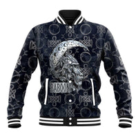 Khonsu Ancient Egyptian Baseball Jacket with Dark Celtic Knot Pattern, Baboon Guardian Symbol, and Moon Healer Motif - Wonder Print Shop