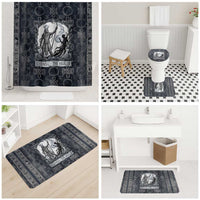 Khonsu Ancient Egyptian Bathroom Set with Dark Celtic Knot Pattern, Baboon Guardian Symbol, and Moon Healer Motif - Wonder Print Shop