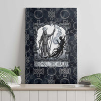Khonsu Ancient Egyptian Canvas Wall Art with Dark Celtic Knot Pattern, Baboon Guardian Symbol, and Moon Healer Motif - Wonder Print Shop