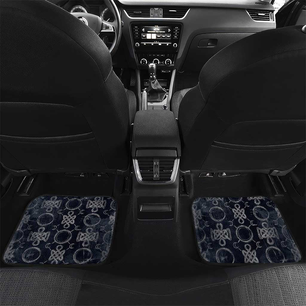 Khonsu Ancient Egyptian Car Mats with Dark Celtic Knot Pattern, Baboon Guardian Symbol, and Moon Healer Motif - Wonder Print Shop