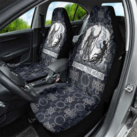 Khonsu Ancient Egyptian Car Seat Cover with Dark Celtic Knot Pattern, Baboon Guardian Symbol, and Moon Healer Motif - Wonder Print Shop