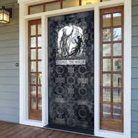 Khonsu Ancient Egyptian Door Cover with Dark Celtic Knot Pattern, Baboon Guardian Symbol, and Moon Healer Motif - Wonder Print Shop