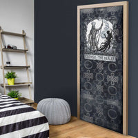 Khonsu Ancient Egyptian Door Cover with Dark Celtic Knot Pattern, Baboon Guardian Symbol, and Moon Healer Motif - Wonder Print Shop