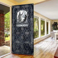 Khonsu Ancient Egyptian Door Cover with Dark Celtic Knot Pattern, Baboon Guardian Symbol, and Moon Healer Motif - Wonder Print Shop