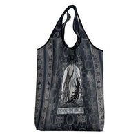 Khonsu Ancient Egyptian Grocery Bag with Dark Celtic Knot Pattern, Baboon Guardian Symbol, and Moon Healer Motif - Wonder Print Shop