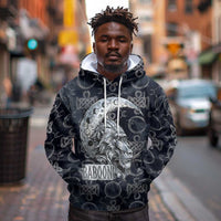 Khonsu Ancient Egyptian Hoodie with Dark Celtic Knot Pattern, Baboon Guardian Symbol, and Moon Healer Motif - Wonder Print Shop