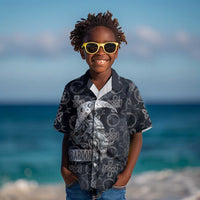 Khonsu Ancient Egyptian Kid Hawaiian Shirt with Dark Celtic Knot Pattern, Baboon Guardian Symbol, and Moon Healer Motif - Wonder Print Shop