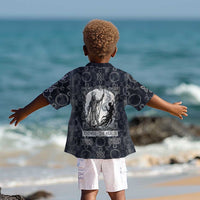 Khonsu Ancient Egyptian Kid Hawaiian Shirt with Dark Celtic Knot Pattern, Baboon Guardian Symbol, and Moon Healer Motif - Wonder Print Shop