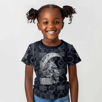 Khonsu Ancient Egyptian Kid T shirt with Dark Celtic Knot Pattern, Baboon Guardian Symbol, and Moon Healer Motif - Wonder Print Shop