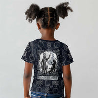 Khonsu Ancient Egyptian Kid T shirt with Dark Celtic Knot Pattern, Baboon Guardian Symbol, and Moon Healer Motif - Wonder Print Shop