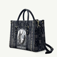 Khonsu Ancient Egyptian Leather Bag with Dark Celtic Knot Pattern, Baboon Guardian Symbol, and Moon Healer Motif - Wonder Print Shop