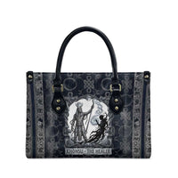 Khonsu Ancient Egyptian Leather Bag with Dark Celtic Knot Pattern, Baboon Guardian Symbol, and Moon Healer Motif - Wonder Print Shop