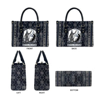 Khonsu Ancient Egyptian Leather Bag with Dark Celtic Knot Pattern, Baboon Guardian Symbol, and Moon Healer Motif - Wonder Print Shop