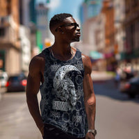 Khonsu Ancient Egyptian Men Tank Top with Dark Celtic Knot Pattern, Baboon Guardian Symbol, and Moon Healer Motif - Wonder Print Shop