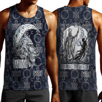 Khonsu Ancient Egyptian Men Tank Top with Dark Celtic Knot Pattern, Baboon Guardian Symbol, and Moon Healer Motif - Wonder Print Shop
