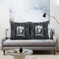 Khonsu Ancient Egyptian Pillow Cover with Dark Celtic Knot Pattern, Baboon Guardian Symbol, and Moon Healer Motif - Wonder Print Shop