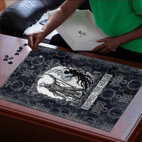 Khonsu Ancient Egyptian Puzzle with Dark Celtic Knot Pattern, Baboon Guardian Symbol, and Moon Healer Motif - Wonder Print Shop