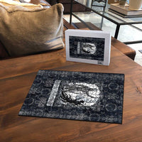 Khonsu Ancient Egyptian Puzzle with Dark Celtic Knot Pattern, Baboon Guardian Symbol, and Moon Healer Motif - Wonder Print Shop