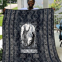 Khonsu Ancient Egyptian Quilt with Dark Celtic Knot Pattern, Baboon Guardian Symbol, and Moon Healer Motif - Wonder Print Shop