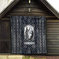 Khonsu Ancient Egyptian Quilt with Dark Celtic Knot Pattern, Baboon Guardian Symbol, and Moon Healer Motif - Wonder Print Shop