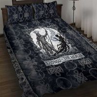 Khonsu Ancient Egyptian Quilt Bed Set with Dark Celtic Knot Pattern, Baboon Guardian Symbol, and Moon Healer Motif - Wonder Print Shop